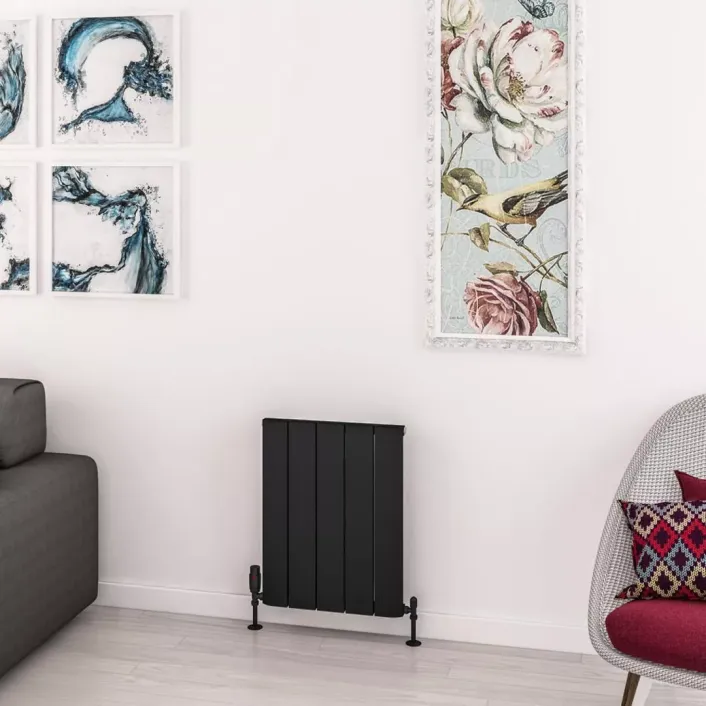 Eastbrook Withington 600 x 470 Aluminium Radiator Matt Black
