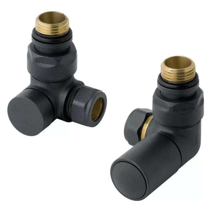 Eastbrook Corner Radiator Valves (Pair) Matt Anthracite
