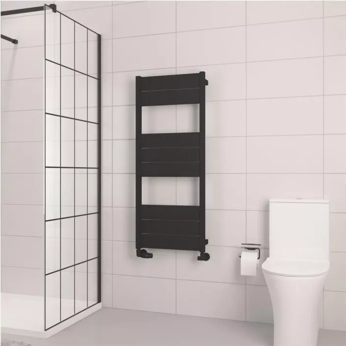 Eastbrook Kingswood Slimline 1220 x 500 Aluminium Towel Rail Matt Black