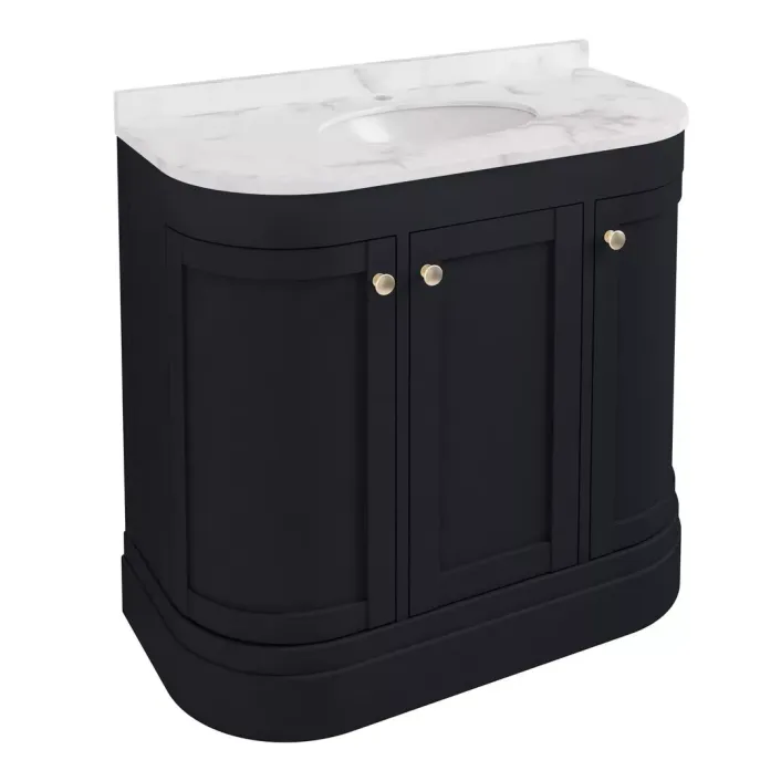 Eastbrook Hardwick 90CM 3 Door Single Bowl Basin Vanity Unit - Anthracite
