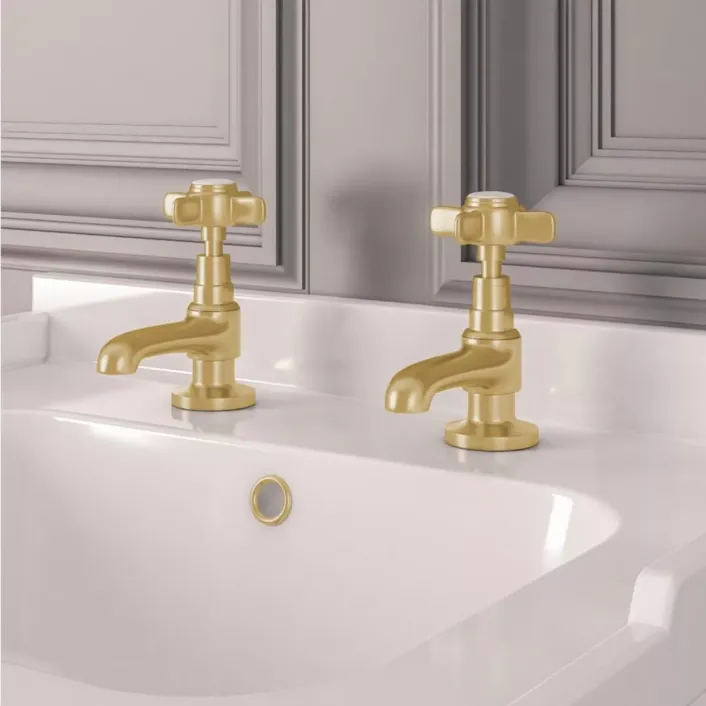Eastbrook Haymarket Luxury Basin Taps - Brushed Brass