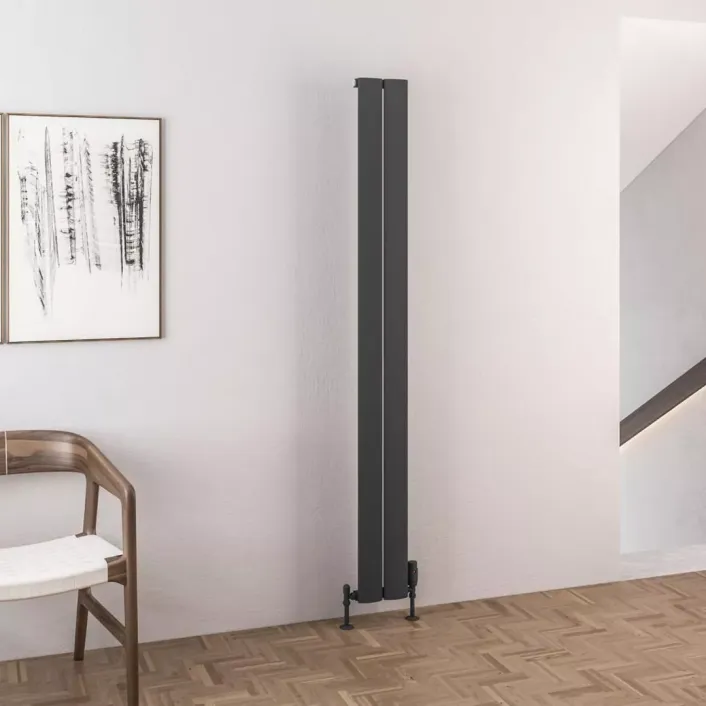 Eastbrook Malmesbury 1800 x 185 Aluminium Radiator Matt Anthracite