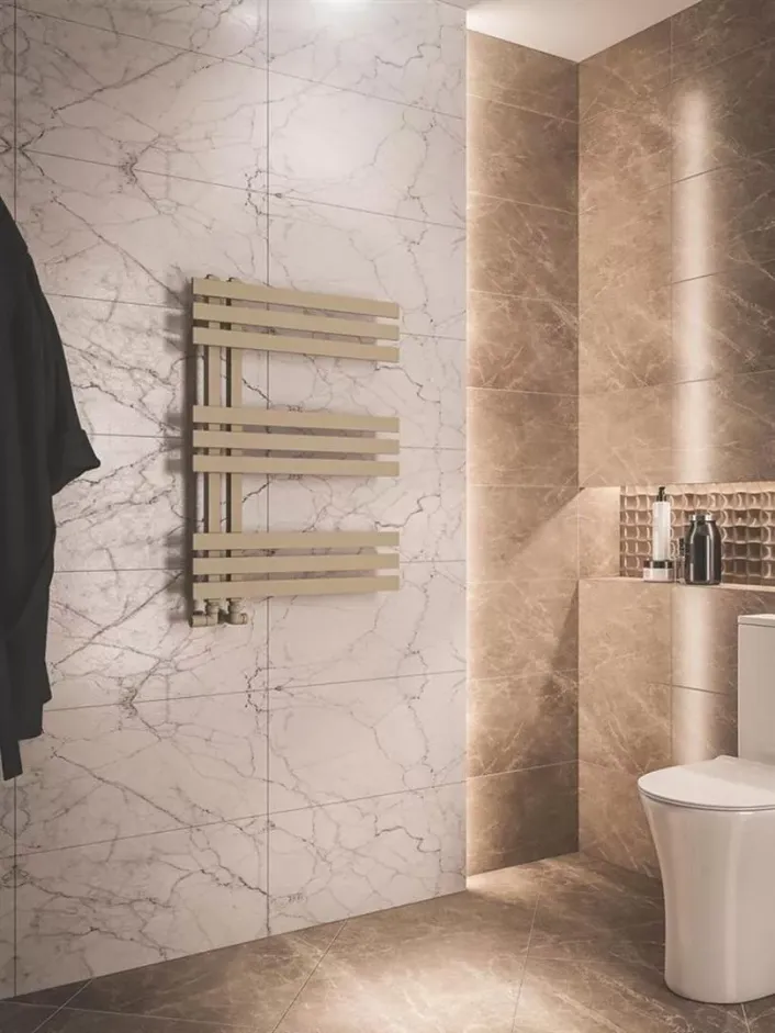 Eastbrook Hurley 800 x 600 Towel Rail Matt Cappuccino