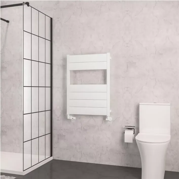 Eastbrook Kingswood Slimline 820 x 600 Aluminium Towel Rail Matt White