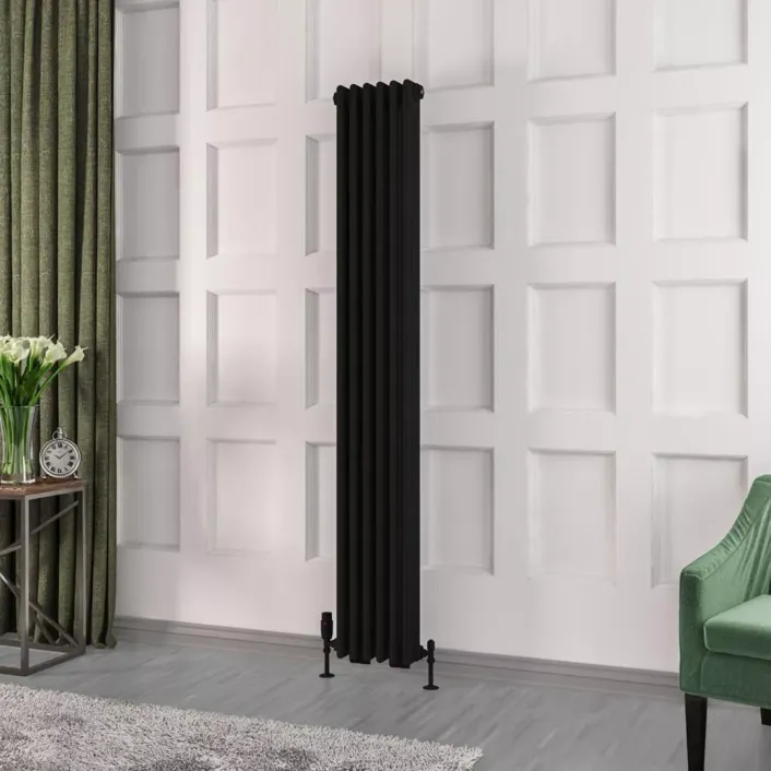 Eastbrook Rivassa 3 Column Radiator 1800 x 293mm Matt Black