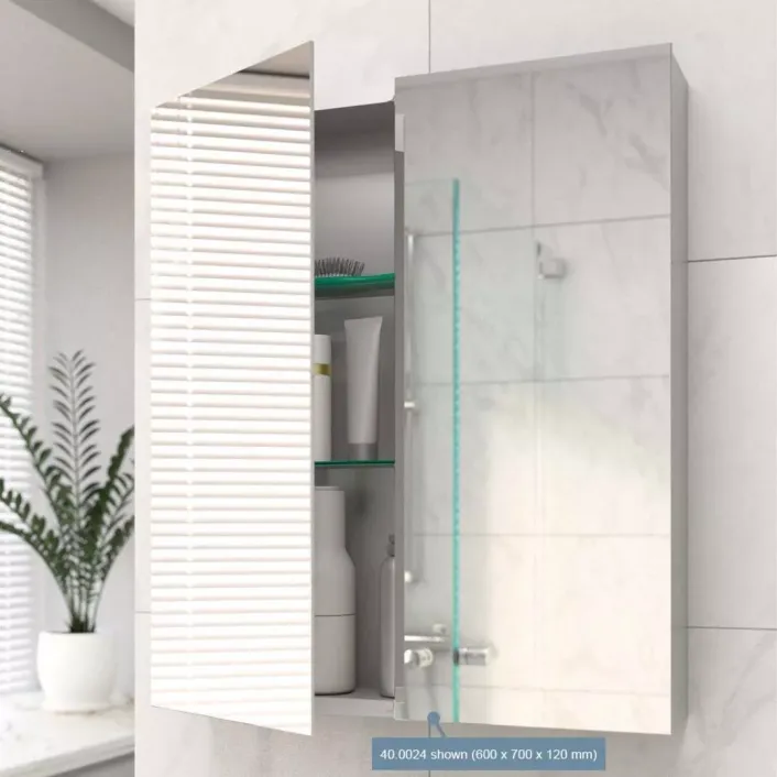 Eastbrook Ravini 600 x 800 x 120 2 Door Mirror Cabinet