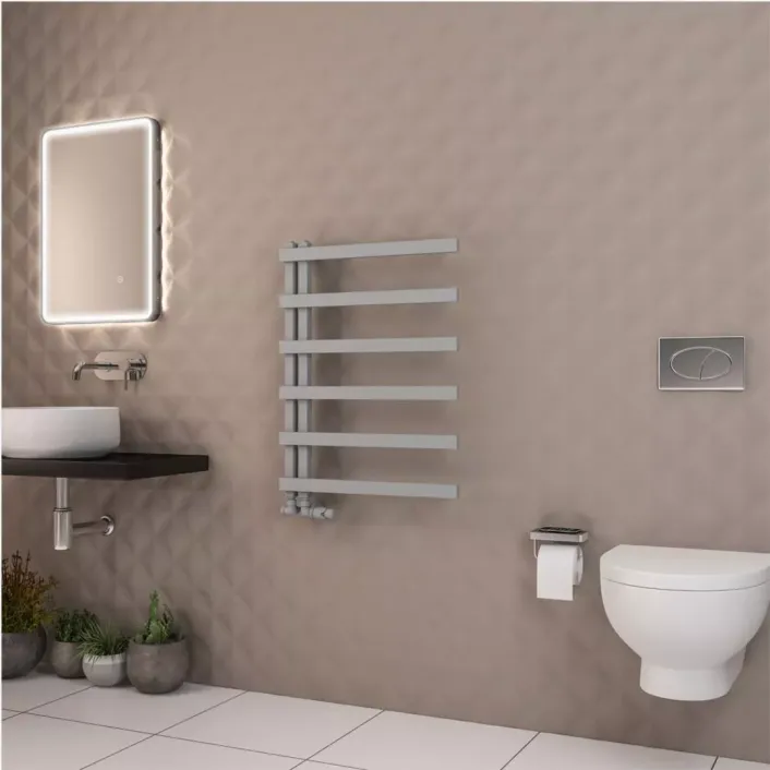 Eastbrook Platani 800 x 600mm Towel Rail Matt Grey