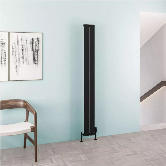Eastbrook Malmesbury 1800 x 185 Aluminium Radiator Matt Black