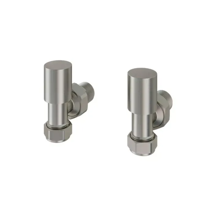 Eastbrook Angled Radiator Valves (Pair) Brushed Nickel