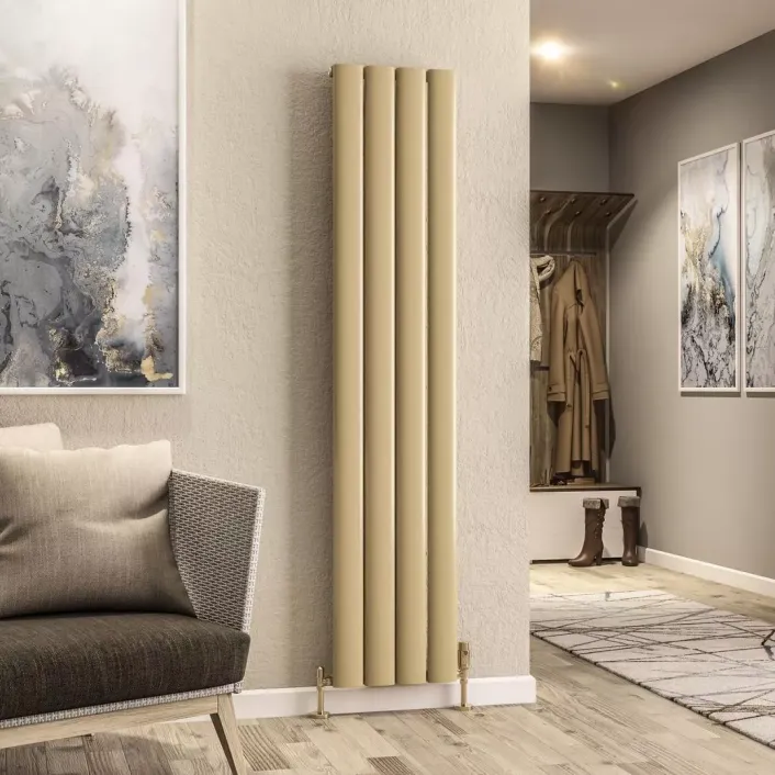 Eastbrook Malmesbury 1800 x 375 Aluminium Radiator Brass Effect
