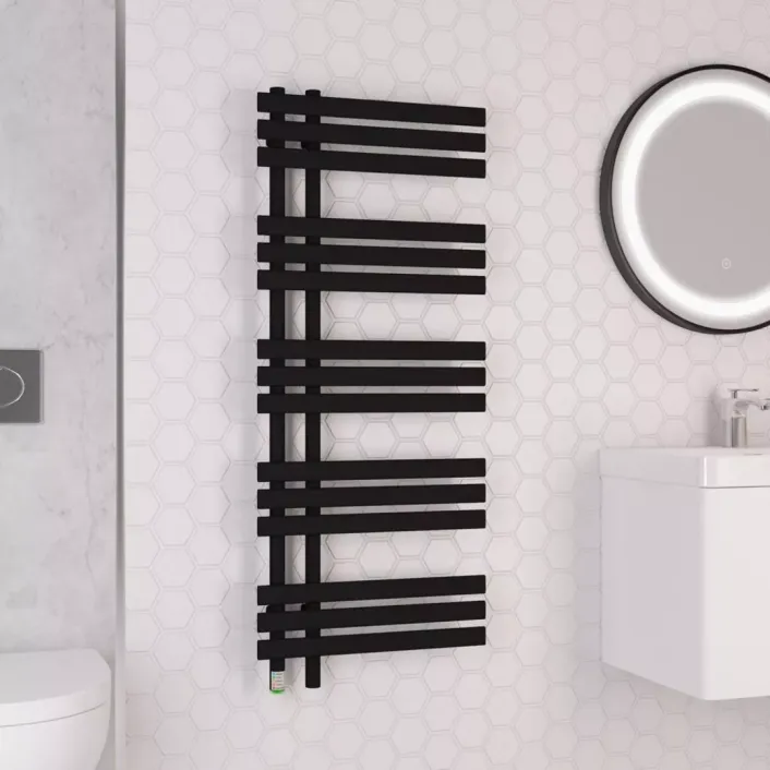 Eastbrook Loddon Dry Element Towel Rail 1200 x 500 Matt Black