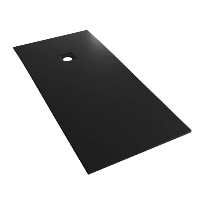 Eastbrook Crossland 1700 x 800mm Rectangular Shower Tray with Slate Finish - Black