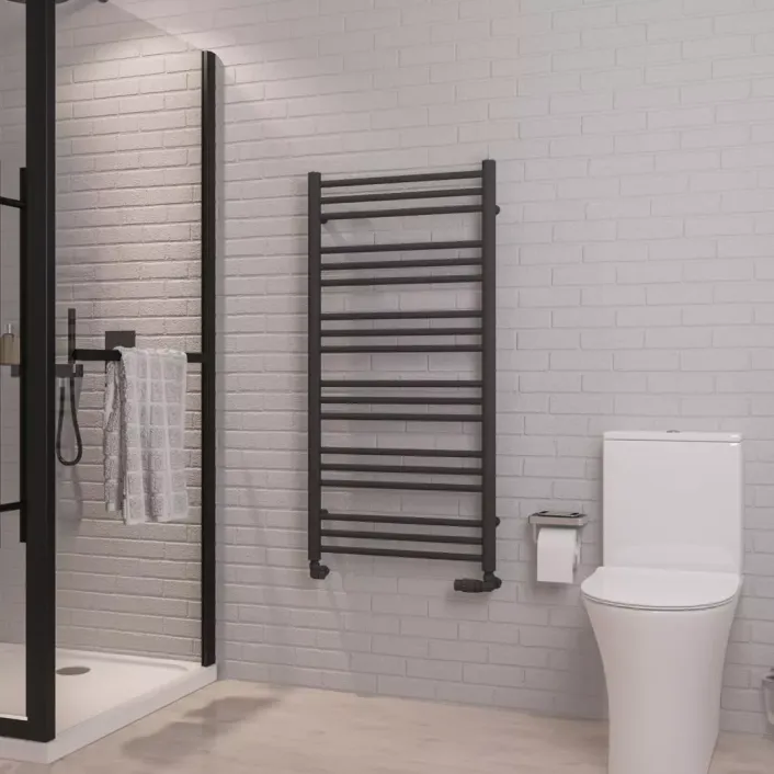 Eastbrook Corinium Round 1200 x 600 Towel Rail Matt Anthracite