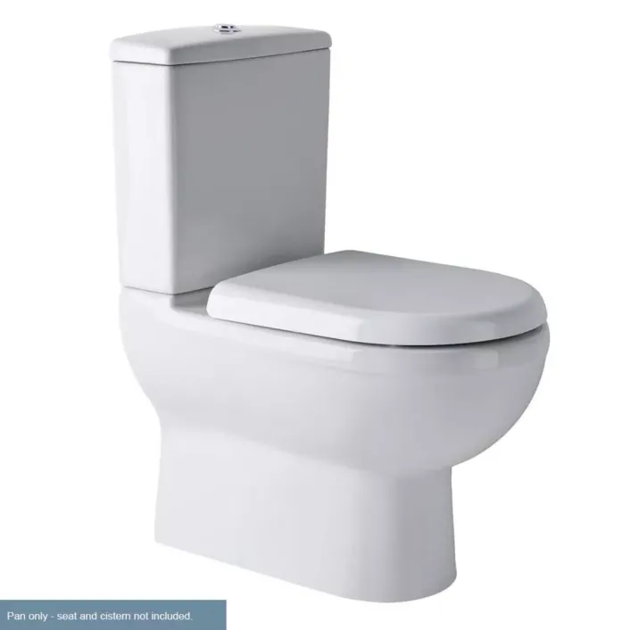 Eastbrook Dura Comfort Height Close Coupled Back To Wall Rimless WC Pan with Fixings - White