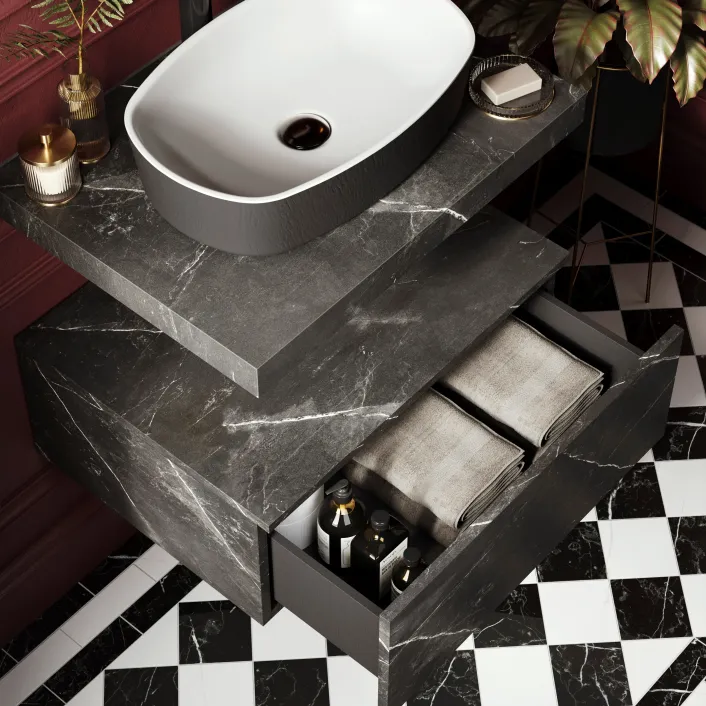 hib. Blend Bathroom Units - Black Marble