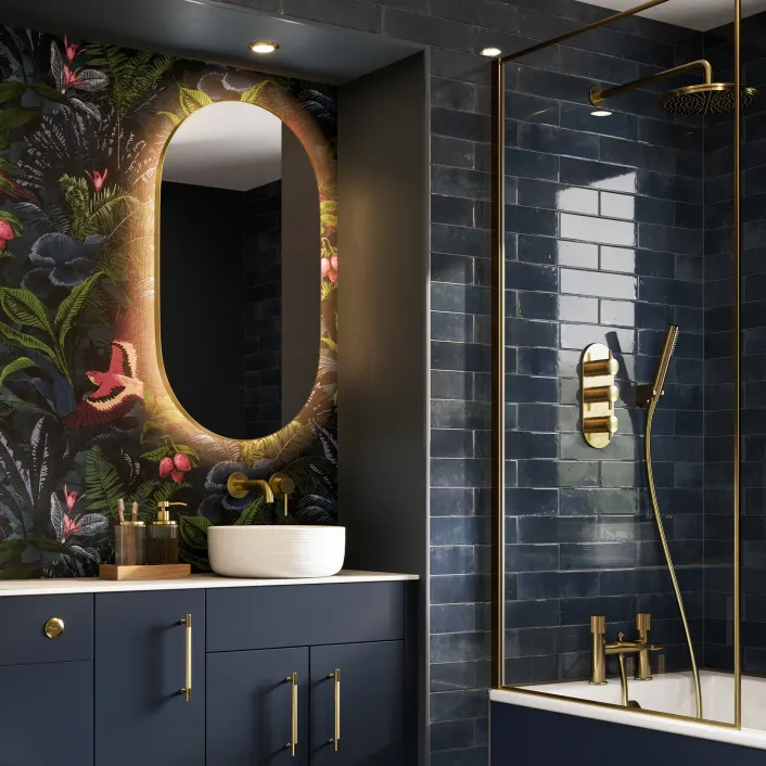 hib. Arcane Illuminated Frame Bathroom Mirror - Brushed Brass