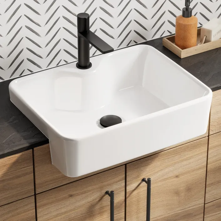 hib. Neo Square Semi-Recessed Basin