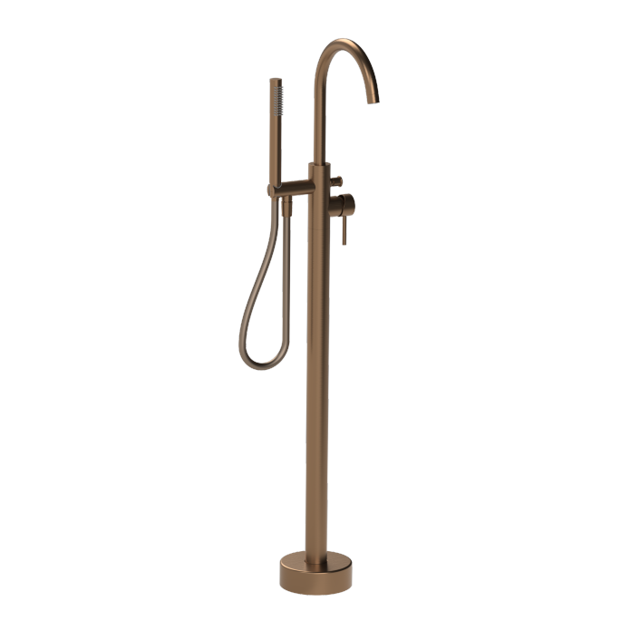 hib. Atlas Floorstanding Bath Shower Mixer - Brushed Bronze