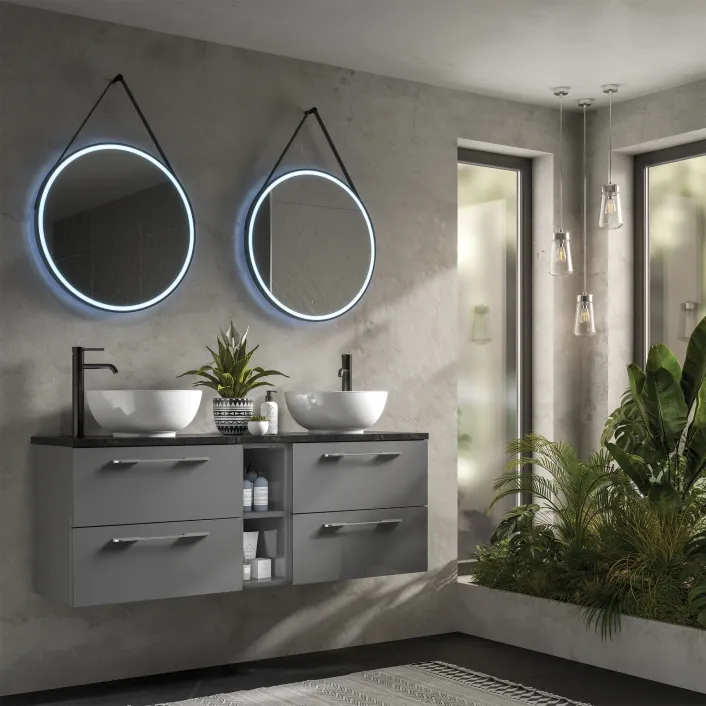 hib. Solstice LED Illuminated Bathroom Mirror - Black