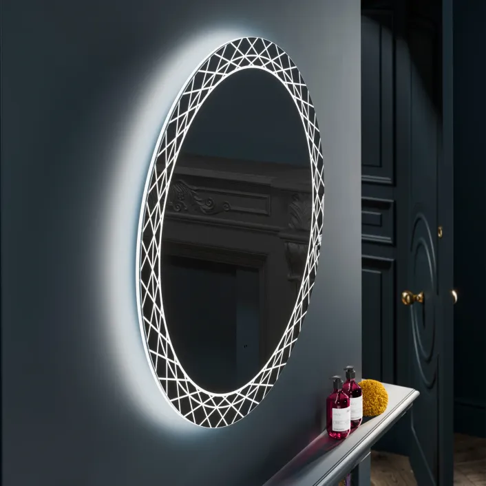 hib. Bellus Round Illuminated Bathroom Mirror