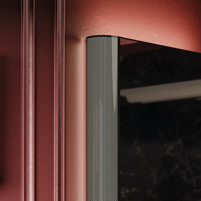 hib. Bastille Mesh LED Cabinet - Black Chrome