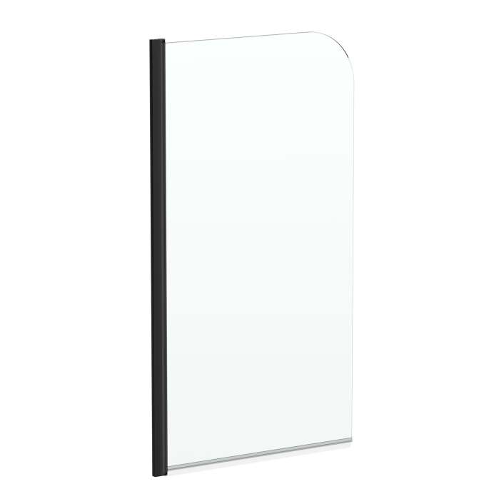 Kartell Nero Round Bath Screen 6mm Glass Chrome