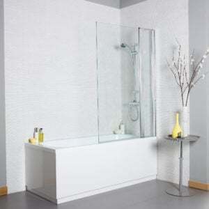 Kartell Koncept Straight Square Bath Screen with Panel 6mm Glass