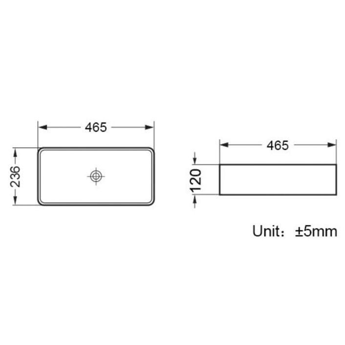 Scudo Nocturne 460x230c120mm Countertop Basin – Matte Black