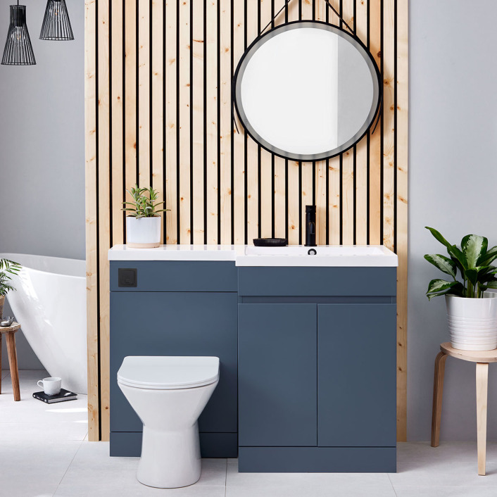Scudo Lili WC Unit, Blue, Standalone — 500mm