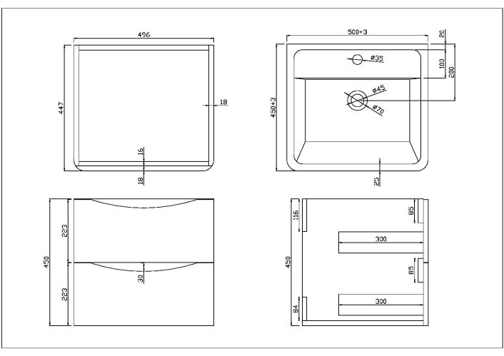 Scudo Bella Wall Cabinet, Gloss White — 500mm