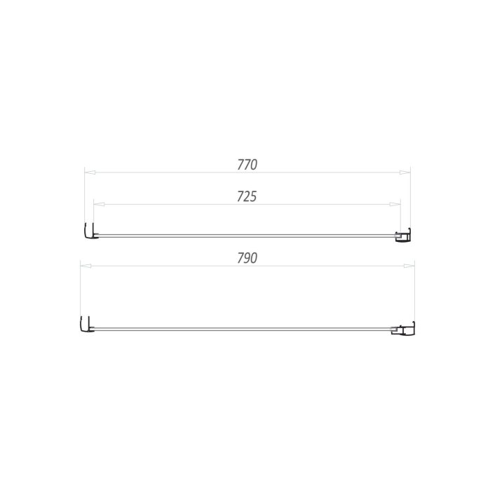 Scudo S6 Shower Side Panel, 6mm, Chrome — 800mm