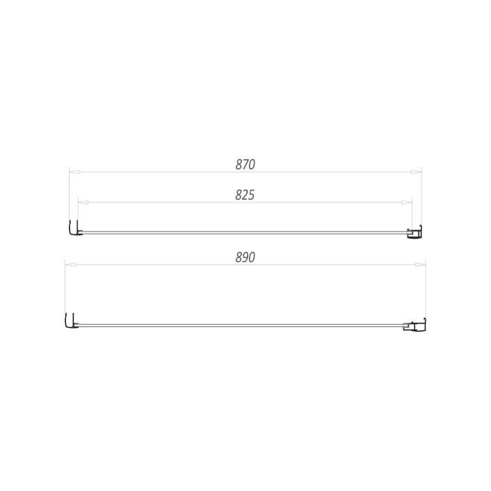Scudo S6 Shower Side Panel, 6mm, Chrome — 900mm