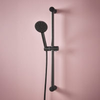 Scudo Rainford Exposed Riser Rail, Hose & Outlet Elbow, Black