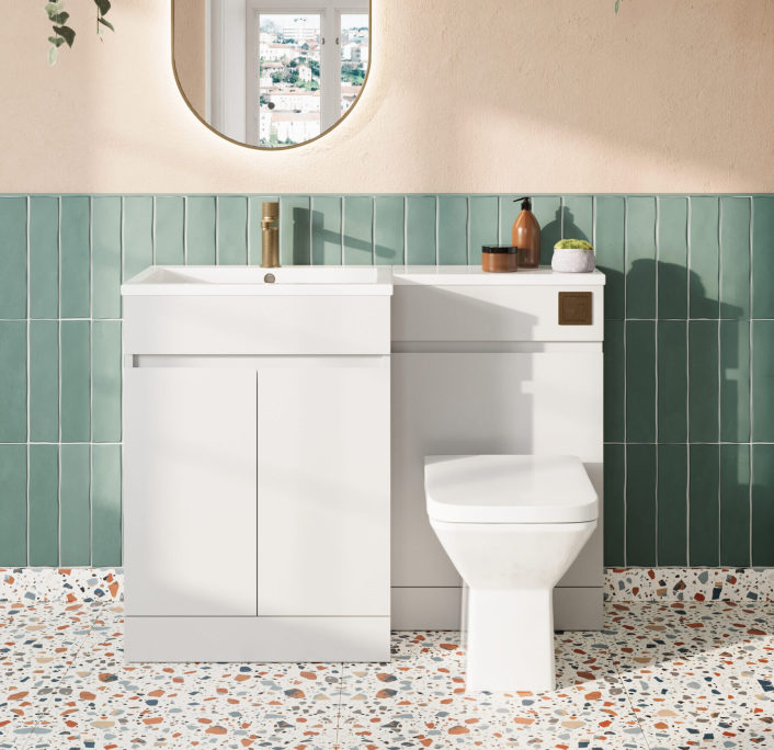 Scudo Waterguard WC Unit, Gloss White — 500mm