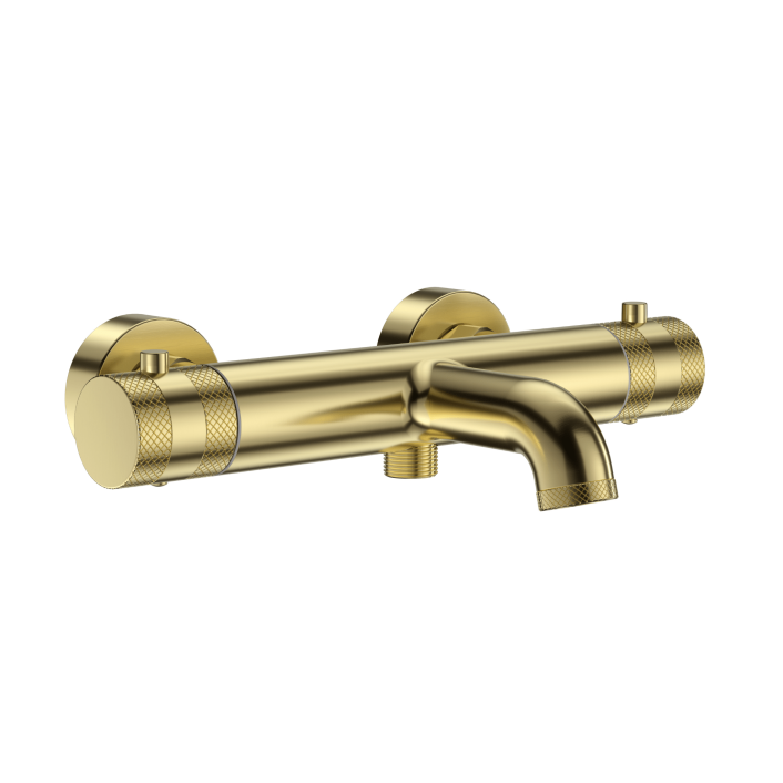 Scudo Core Thermostatic Bath Shower Mixer, 2 Outlet, Brushed Bronze