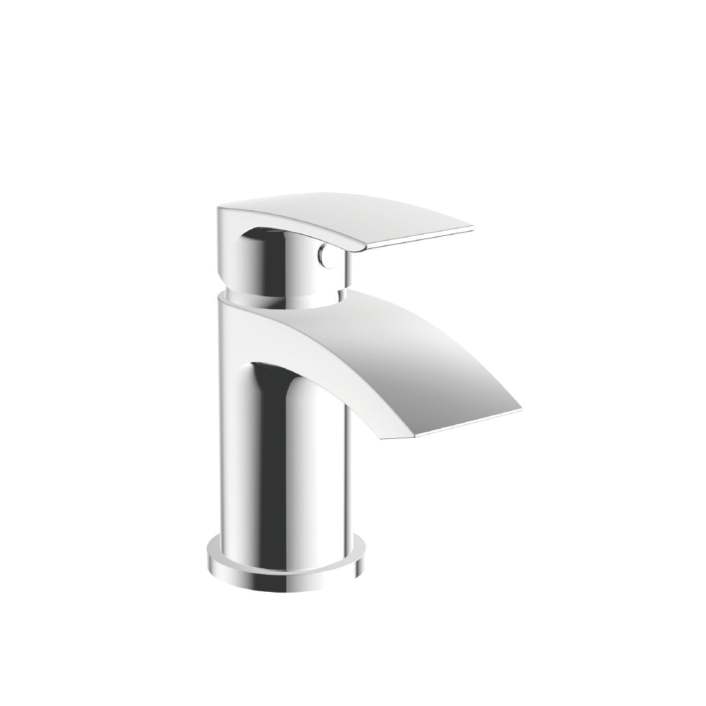 Scudo Belini Mini Mono Basin Mixer, Chrome, with Push Waste