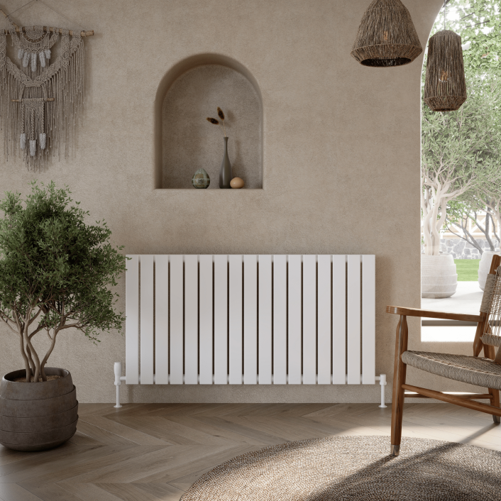 Scudo Bravo Designer Radiator, Single Panel, 600 x 410mm — White