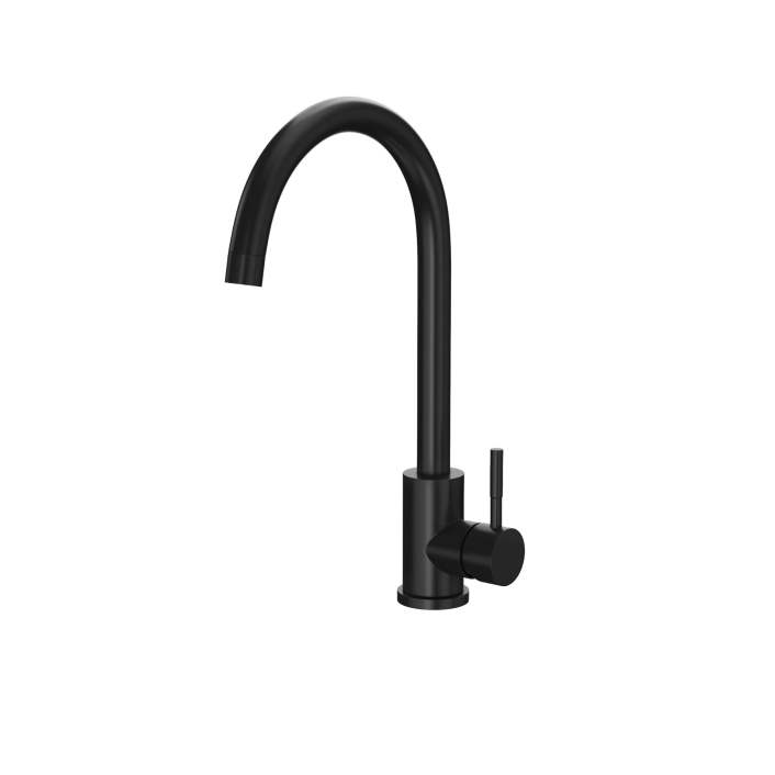 Scudo Manhattan Single Lever Kitchen Mixer Tap, Swivel Spout, Brushed Brass