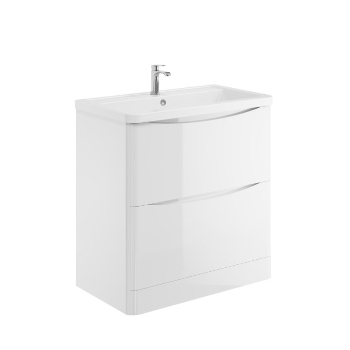 Scudo Bella Floor Cabinet, Gloss White — 800mm