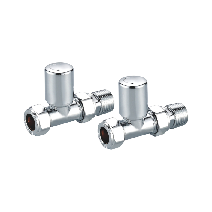 Scudo Radiator Valve, Straight, 15mm, Anthracite — Pair