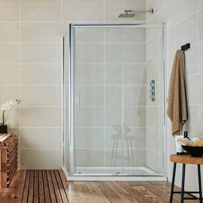 Scudo S6 Shower Side Panel, 6mm, Chrome — 800mm