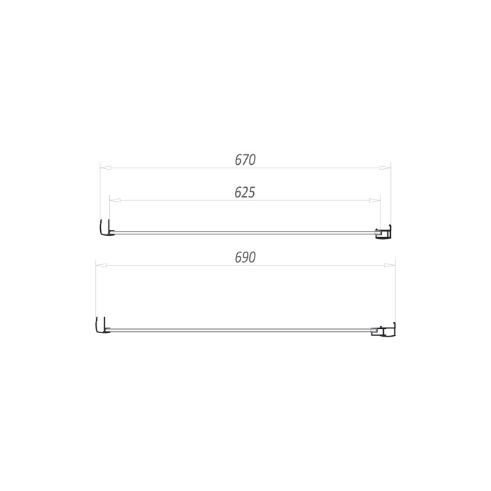 Scudo S6 Shower Side Panel, 6mm, Chrome — 700mm