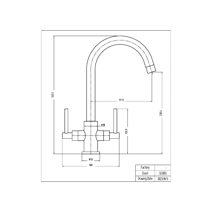 Scudo Kingston Kitchen Mixer Tap, Chrome