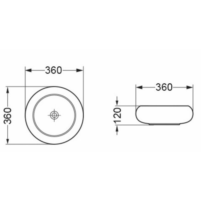 Scudo Nocturne 360x360x120mm Square Countertop Basin – Matte Black