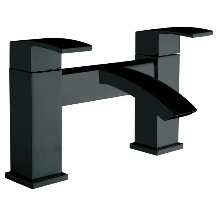 Scudo Descent Deck Mounted Bath Filler, Matt Black