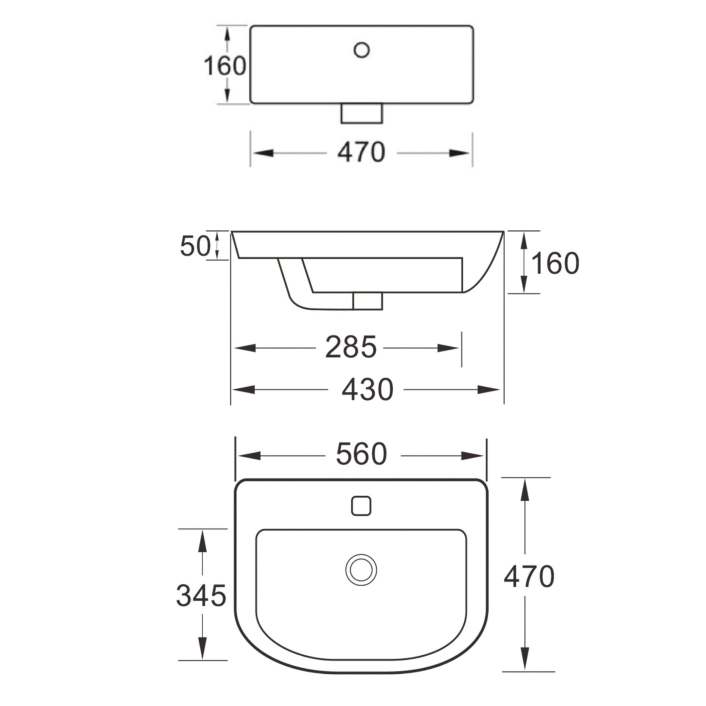Scudo Middleton Semi Recessed Basin