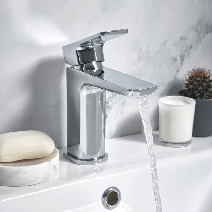 Scudo Muro Mini Mono Basin Mixer, Chrome