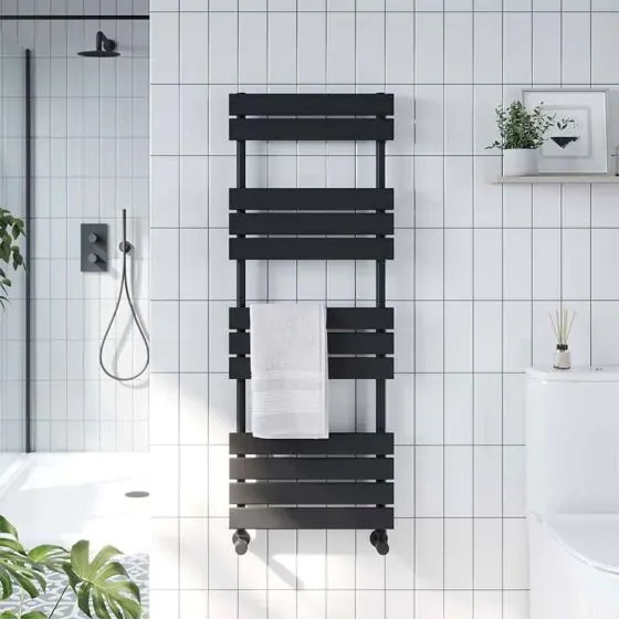 Scudo Life Towel Rail, 1200 x 450 — Black