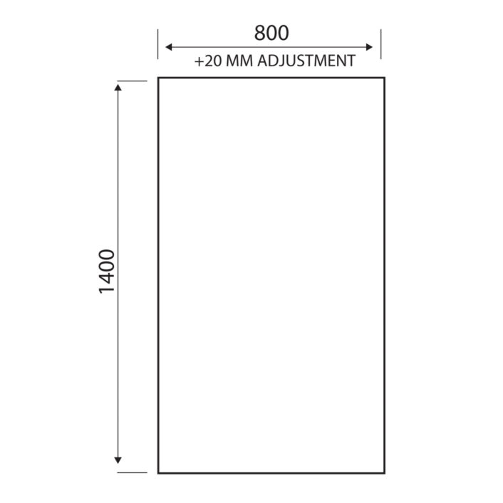 Scudo S6 Mono Square Edge Bath Screen, 6mm — 1400 x 600mm