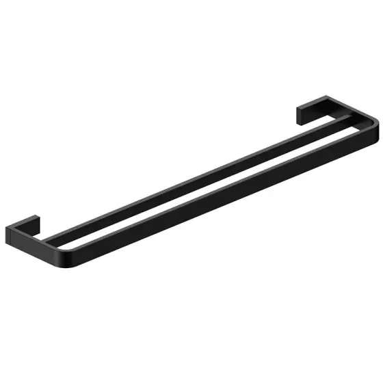 Scudo Ravenna Double Towel Rail, Black